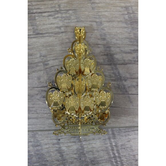 Danbury Mint gold plated brass filigree holiday keepsake ornament set of 3‎ - Picture 12 of 16